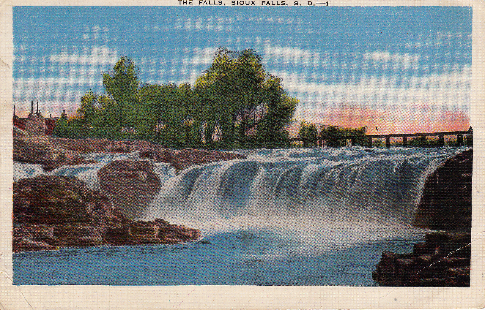 The Falls in Sioux Falls, South Dakota postcard