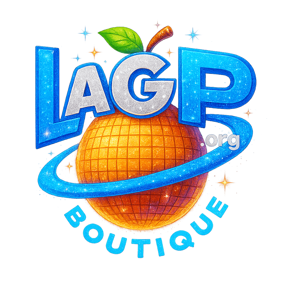 LaGP.org logo – wearable protest and principled nonsense funding creative resistance.